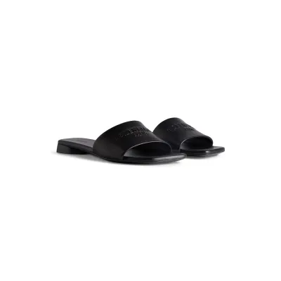 BALENCIAGA Black square - toed flat slipper sandals