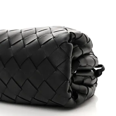Bottega Veneta Mini Intrecciato Pouch Black Nappa Leather