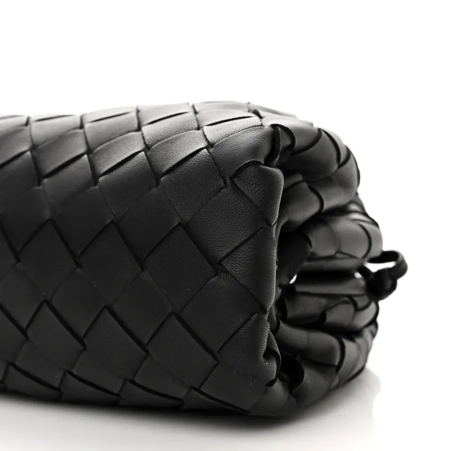 Bottega Veneta Mini Intrecciato Pouch Black Nappa Leather