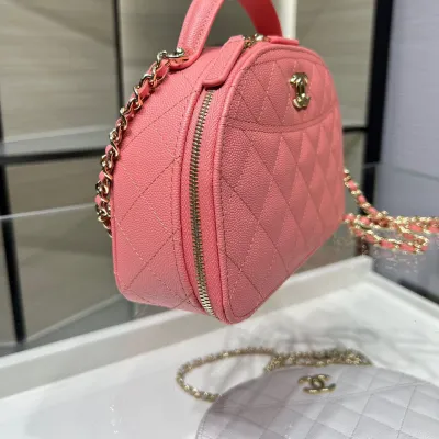 Chanel Pink /  White / Black / Wine Red / Lvory White Quilted Pelleted Calfskin Leather Crossbody Bags