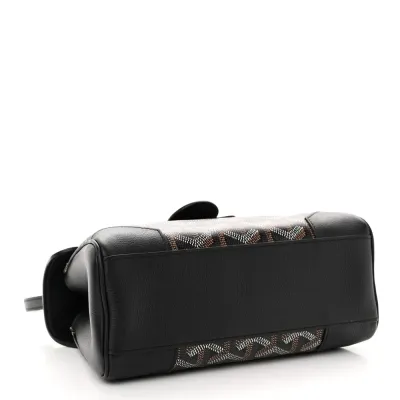 Goyard Mini Saigon Black Goyardine Canvas Silver Hardware