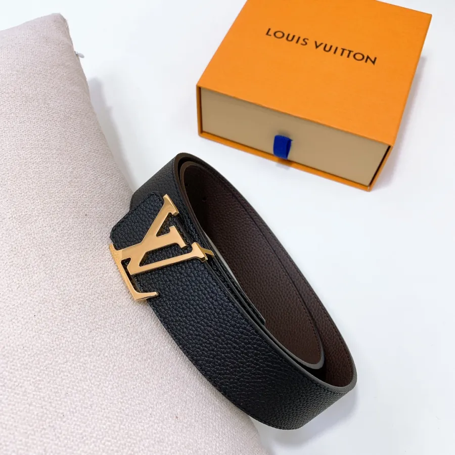 Louis Vuitton Men's Initiales Reversible Belt In Black./Brown/Orange/Blue/Beige Calfskin With Gold/Silver Hardware 40mm