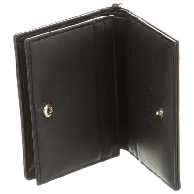 Dior Small Mini Lady Dior Compact Wallet Black Cannage Pattern Leather Gold Hardware