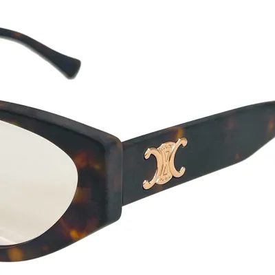 Celine Cat Eye glasses leopard/leopard pink/black red grey/black red yellow/black color transparent lens Size 54口20-145