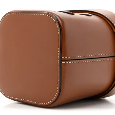 Celine Small Cuir Triomphe Box Tan Smooth Calfskin Leather Gold Hardware