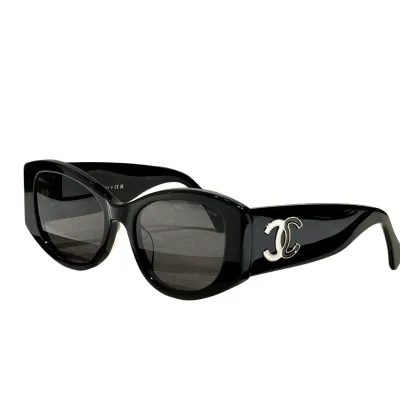 CHANEL glasses black white color size 53口19-145