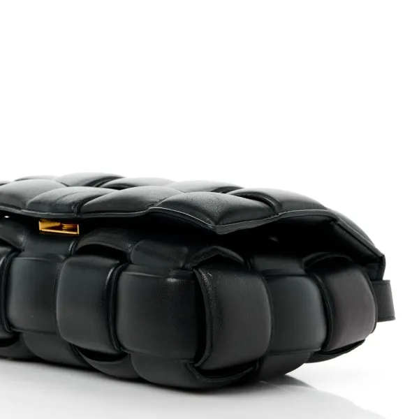 Bottega Veneta Maxi Intreccio Padded Cassette Crossbody Bag Black Nappa Leather Gold Hardware - Image 5