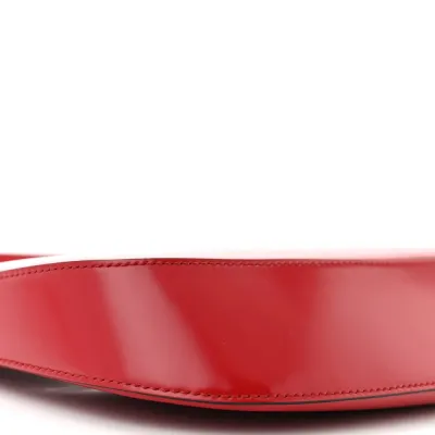 Prada Medium Cleo Shoulder Bag Scarlatto/Black Spazzolato Leather Silver Hardware