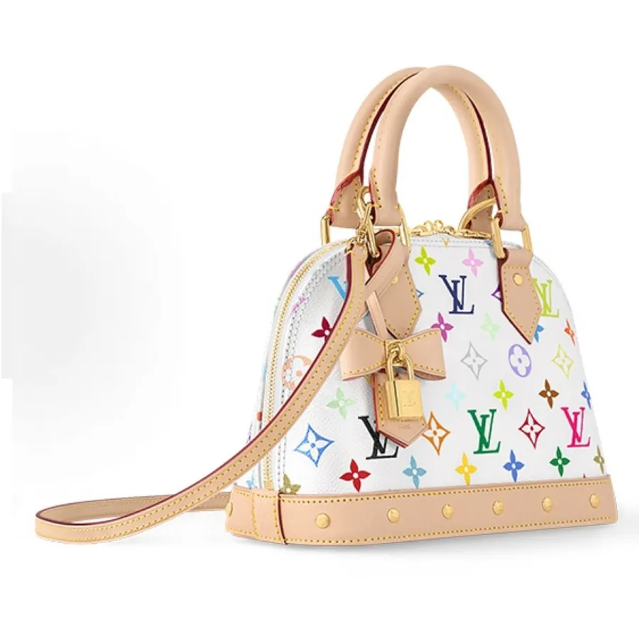 LOUIS VUITTON x Takashi Murakami NANO SPEEDY adjustable shoulder strap white tri-color