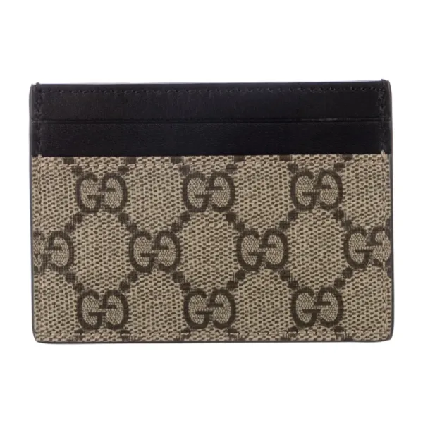 Gucci Small Card Holder Black and Grey GG Supreme Canvas & King Snake Leather - Image 2