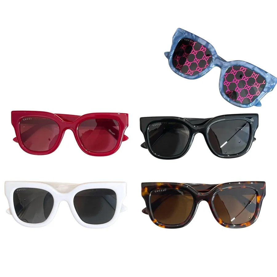 Gucci square frame glasses blue/red/black/white/leopard color Size 51口22-145