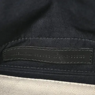 Balenciaga Small Navy Cabas Natural/Black Cotton Canvas