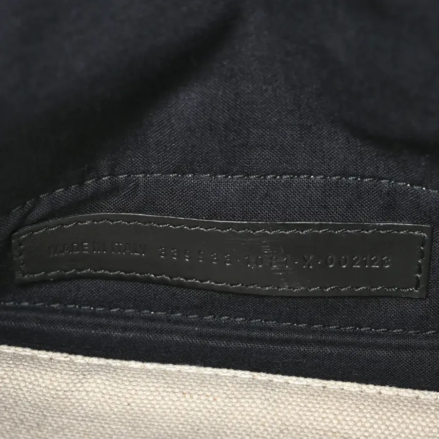 Balenciaga Small Navy Cabas Natural/Black Cotton Canvas