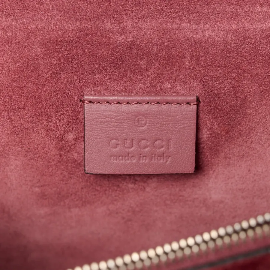 Gucci Small Blooms Dionysus Shoulder Bag Beige Multicolor / Dry Rose GG Supreme Monogram Canvas Aged Silver Hardware