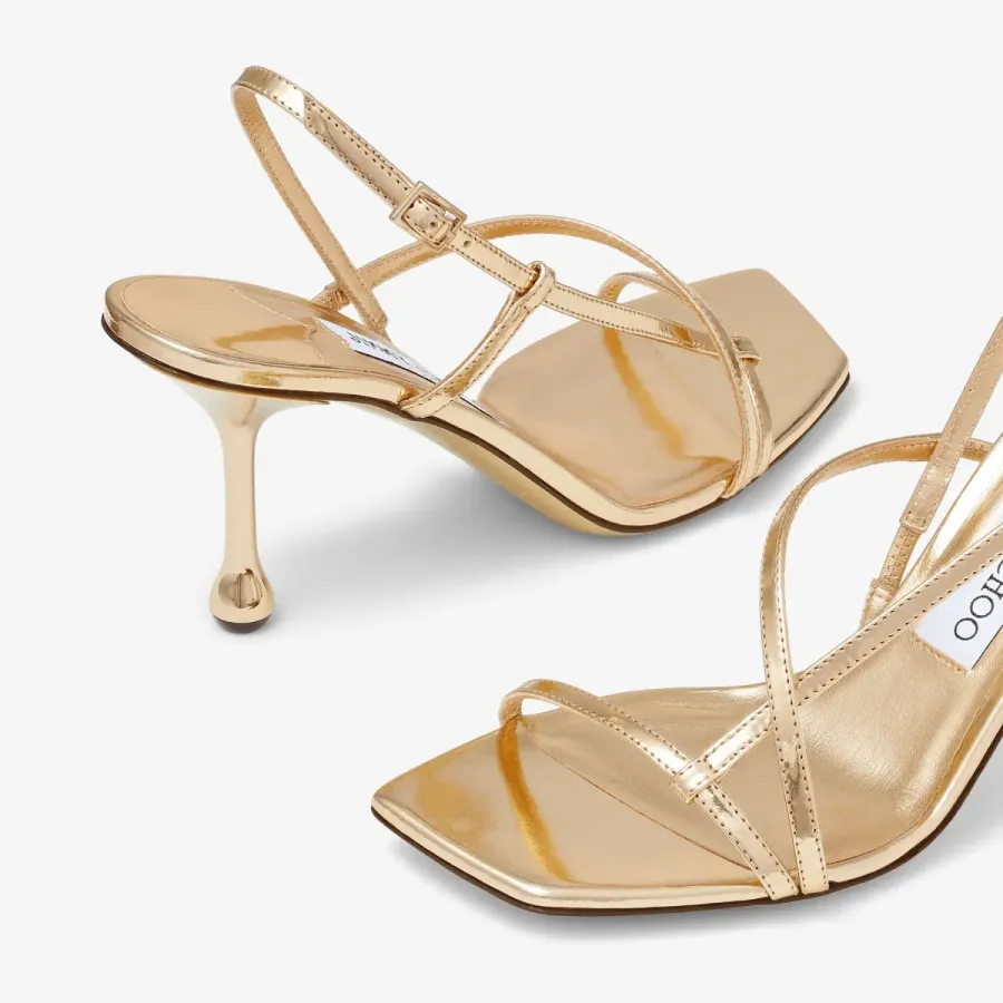 JIMMY CHOO Metallic texture leather high sandals