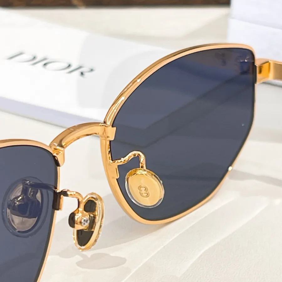 DIOR oval frame glasses gold blue/gold purple/rose gold red/silver tawny color Size 57口14-140