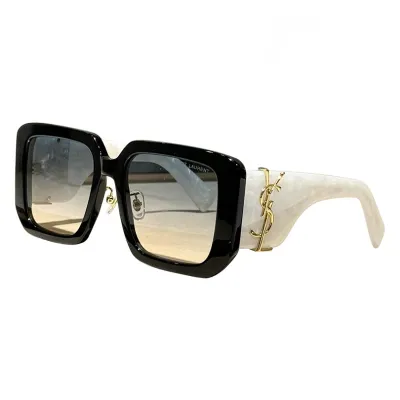 Saint Laurent square frame glasses leopard/khaki/black/black white color Size 144-0-145