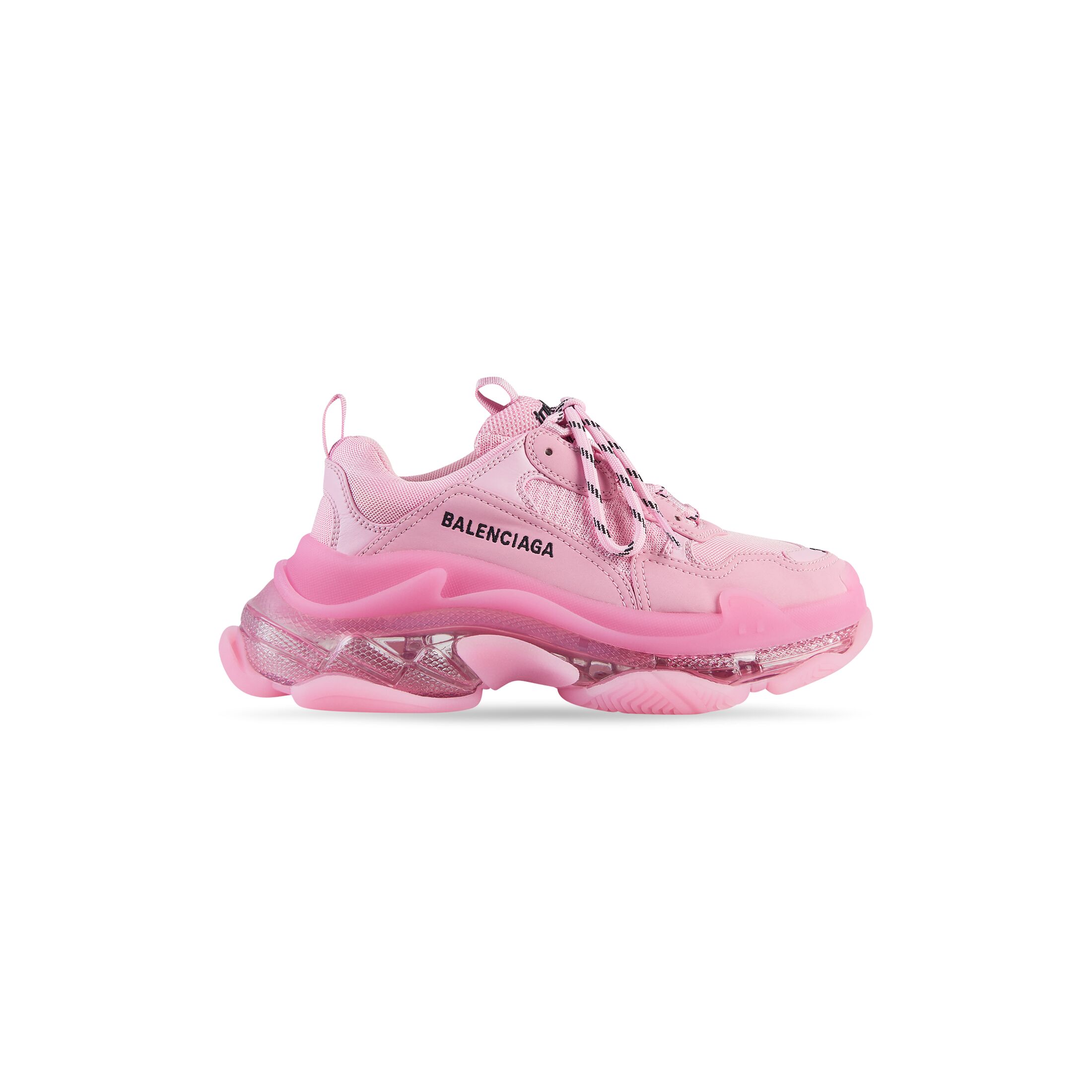 BALENCIAGA TRIPLE S SOLA TRANSPARENTE Tênis Rosa