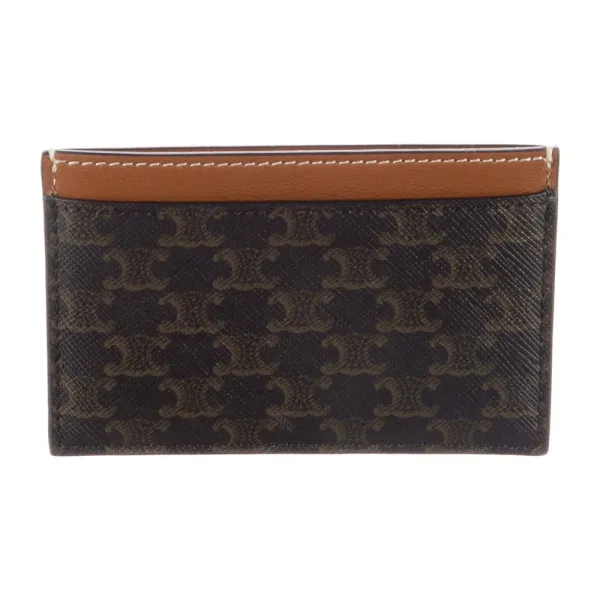 Celine Small Printed Compact Wallet Brown Calfskin Leather - Image 2
