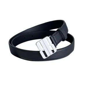 Balenciaga Women's Nano Belt In Black Grained Calfskin With Gold/Silver Hardware 25mm