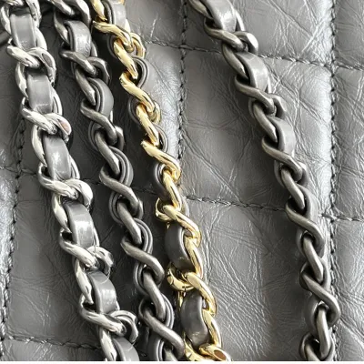 Chanel Grey Bag Quilted Calfskin Leather Shoulder Bags Crossbody Bags