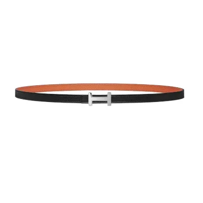 Hermès Women' s Focus H Buckle Belt In Brown/Black/Orange/White/Etoupe Calfskin With Gold/Silver Hardware 13mm