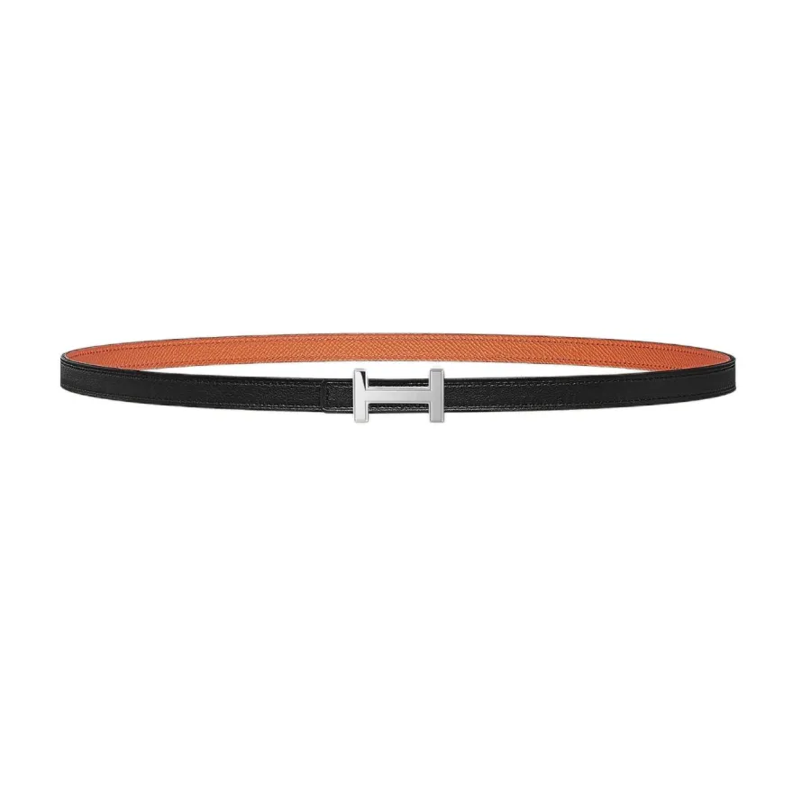 Hermès Women' s Focus H Buckle Belt In Brown/Black/Orange/White/Etoupe Calfskin With Gold/Silver Hardware 13mm