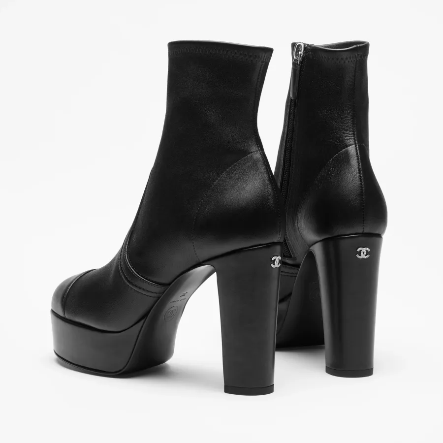 Chanel  ankle boots  Black elastic lambskin
