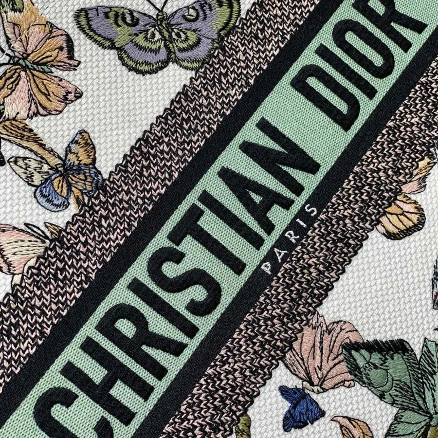 Dior Medium Dior Book Tote White Multicolor Toile de Jouy Mexico Embroidery