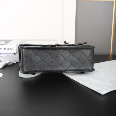 Chanel Black Quilted Caviar Leathe Backpacks