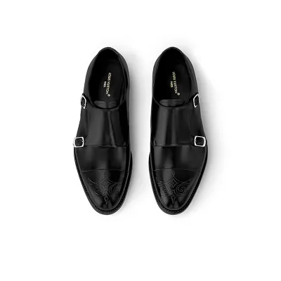 Louis Vuitton men's Black leather shoes Loafers