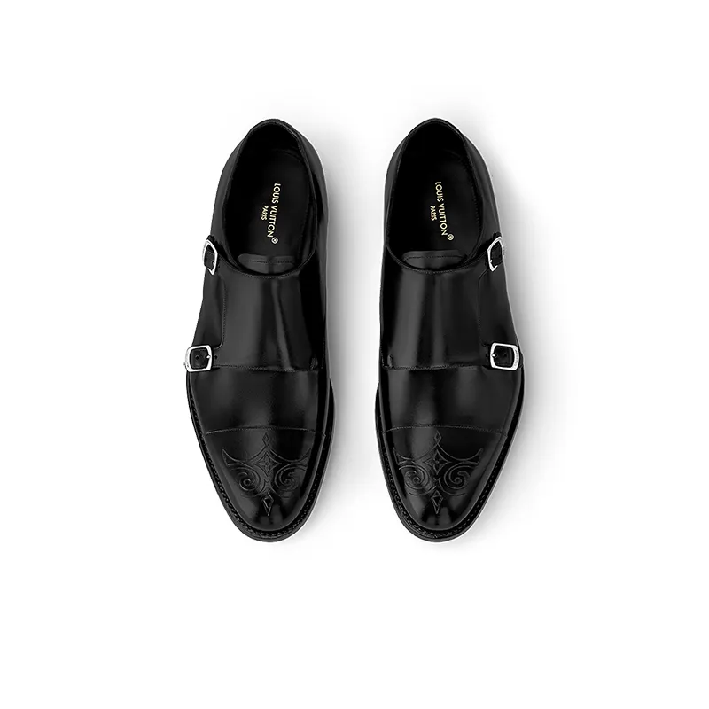 Louis Vuitton men's Black leather shoes Loafers