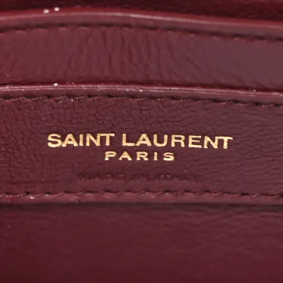Saint Laurent Mini Cassandra Top Handle Vintage White Classic Monogram Grain De Poudre Leather Aged Gold Hardware