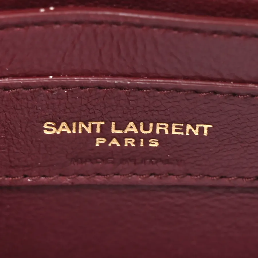 Saint Laurent Mini Cassandra Top Handle Vintage White Classic Monogram Grain De Poudre Leather Aged Gold Hardware