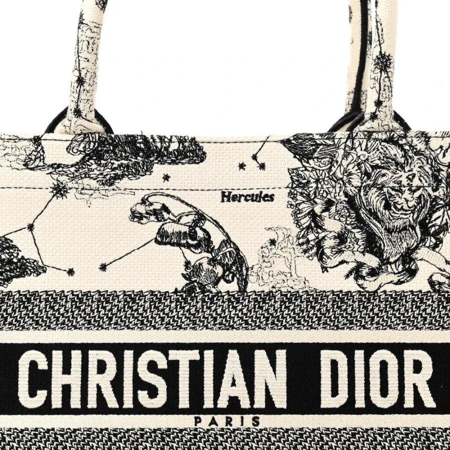 Dior Medium Zodiac Toile De Jouy Book Tote Latte Embroidered Canvas