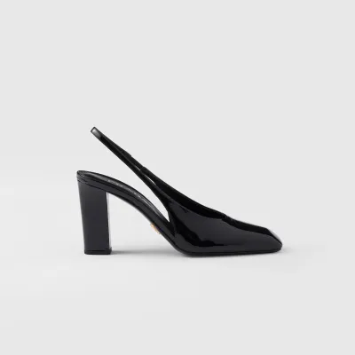 PRADA Patent paint leather Black High Heels Shoes