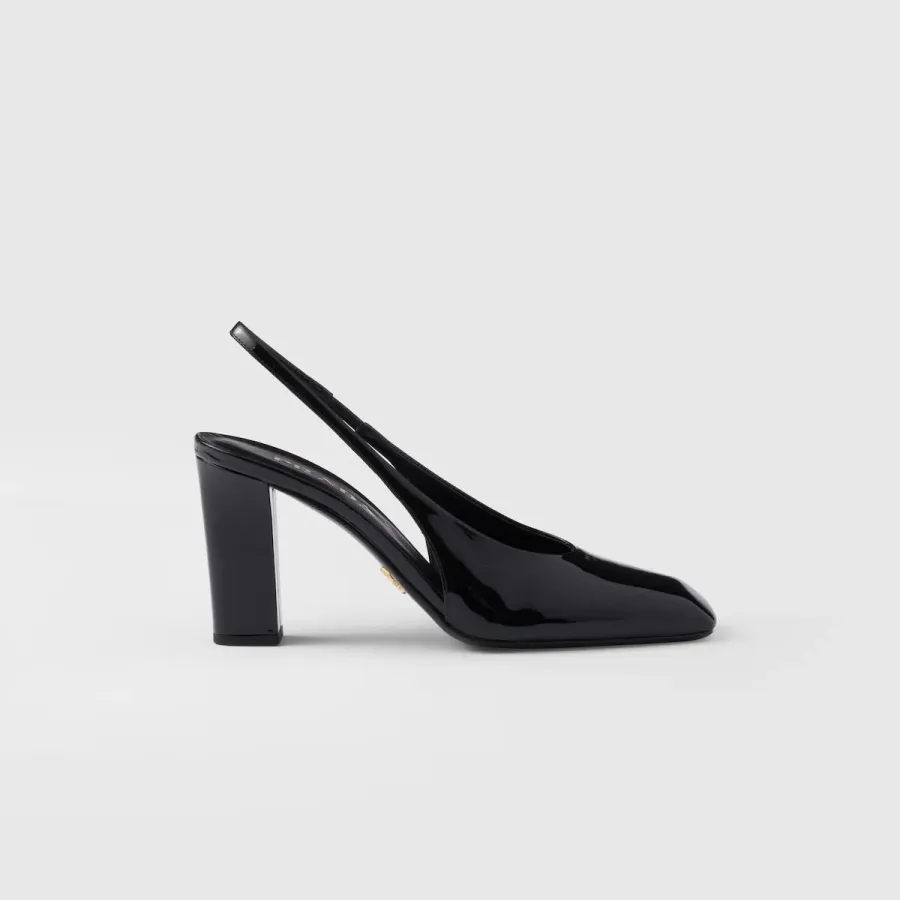 PRADA Patent paint leather Black High Heels Shoes