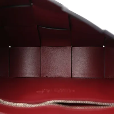 Bottega Veneta Maxi Intreccio Small Cassette Crossbody Bag Navy Blue Lambskin Leather