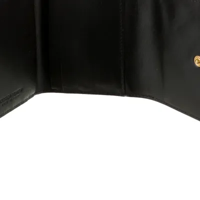 Bottega Veneta Small Wallet Black Intrecciato Weave Leather