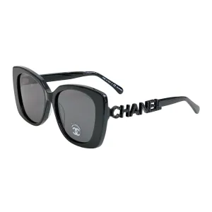 CHANEL glasses all black color size 53口17-145