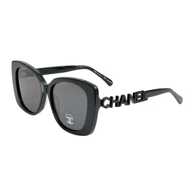 CHANEL glasses all black color size 53口17-145