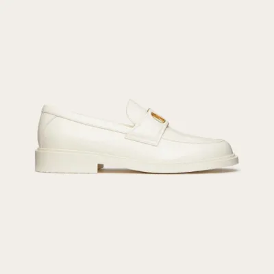 VALENTINO White ladies calf leather loafers