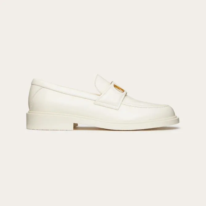 VALENTINO White ladies calf leather loafers