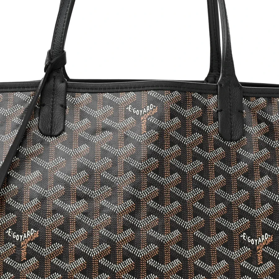 Goyard Reversible Anjou Tote PM Black Goyardine Canvas