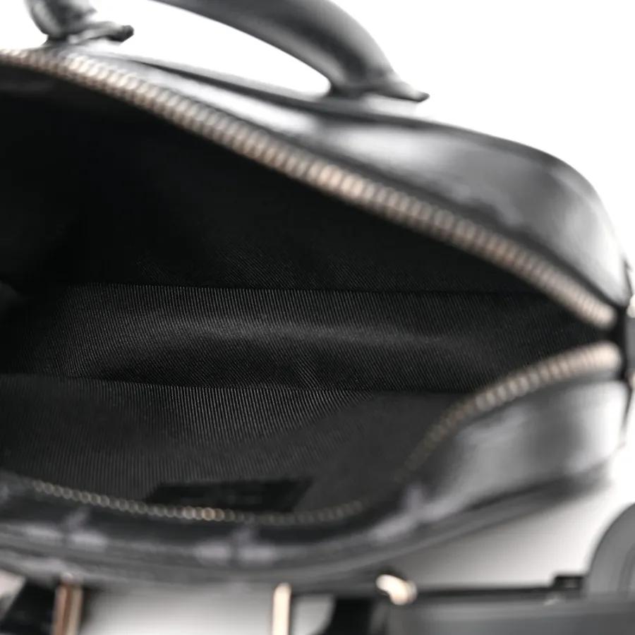 Louis Vuitton Nano Porte Documents Voyage BB Black Monogram Eclipse Canvas Silver Hardware