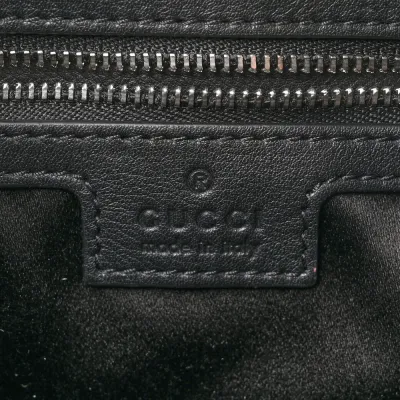 Gucci Small Jackie 1961 Hobo Black GG Monogram Velvet Silver Hardware