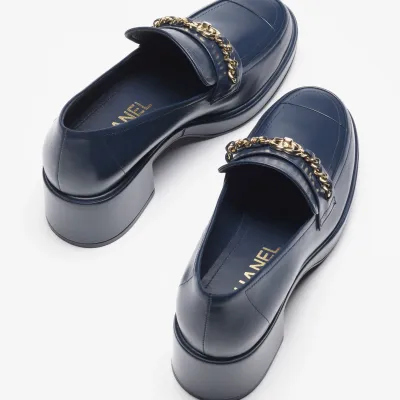 Chanel Navy calfskin Loafers