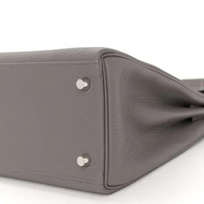Hermès Kelly Retourne 28 Etain Togo Leather Palladium Hardware