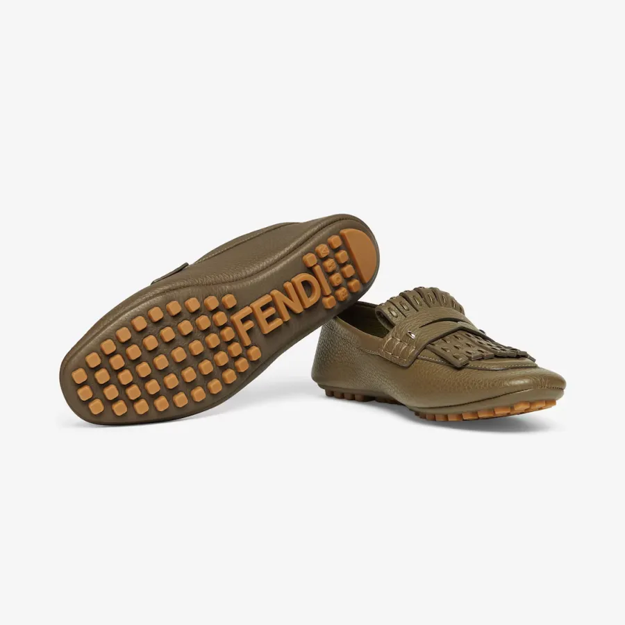 FENDI Brown leather loafers