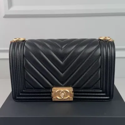 Chanel Lleboy Black Quilted Caviar Leather Shoulder Bags Crossbody Bags